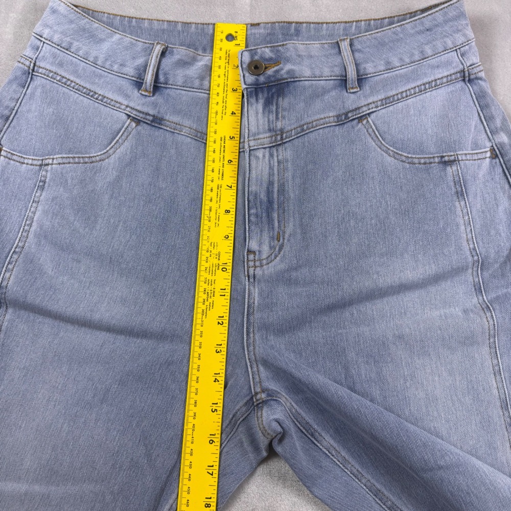 Halara Womens XL Light Wash High Waisted Straight Leg Seamed Front Denim Jeans - Picture 6 of 9